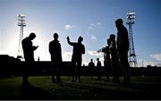 18 September 2023; Usher Celtic players walk the pitch before the Leinster Football Senior Cup Final match between Usher Celtic and Bohemians at Dalymount Park in Dublin. Photo by Sam Barnes/Sportsfile