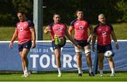 19 September 2023; Ireland players, from left, Rob Herring, Jack Conan, Joe McCarthy and Jeremy Loughman squad training session at Complexe de la Chambrerie in Tours, France. Photo by Brendan Moran/Sportsfile