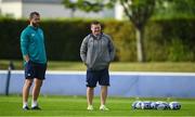 19 September 2023; Head coach Andy Farrell, left, and national scrum coach John Fogarty during an Ireland rugby squad training session at Complexe de la Chambrerie in Tours, France. Photo by Brendan Moran/Sportsfile