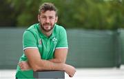 19 September 2023; Caelan Doris poses for a portrait after an Ireland rugby media conference at Complexe de la Chambrerie in Tours, France. Photo by Brendan Moran/Sportsfile
