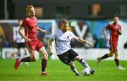 15 September 2023; Daryl Horgan of Dundalk and Vince Borden of Galway United during the Sports Direct Men’s FAI Cup quarter-final match between Galway United and Dundalk at Eamonn Deacy Park in Galway. Photo by Ben McShane/Sportsfile