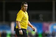 15 September 2023; Referee David Dunne during the Sports Direct Men’s FAI Cup quarter-final match between Galway United and Dundalk at Eamonn Deacy Park in Galway. Photo by Ben McShane/Sportsfile
