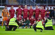 15 September 2023; The Galway United team stand for their team photograph for photographers before the Sports Direct Men’s FAI Cup quarter-final match between Galway United and Dundalk at Eamonn Deacy Park in Galway. Photo by Ben McShane/Sportsfile