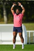 20 September 2023; Bundee Aki during an Ireland rugby squad training session at Complexe de la Chambrerie in Tours, France. Photo by Brendan Moran/Sportsfile