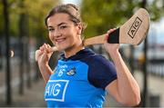 20 September 2023; Dublin stars David Byrne, Kate Sullivan, Eoghan O’Donnell, and Ciara Tierney gather at AIG Ireland Head Office to celebrate the 2023 Season and launch a new campaign celebrating 10 years sponsoring Dublin GAA. Pictured is Dublin camogie player Ciara Tierney at the Dublin GAA End of Season Event at AIG Head Office in Dublin. Photo by Sam Barnes/Sportsfile