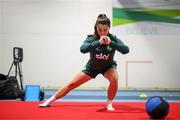 20 September 2023; Marissa Sheva during a Republic of Ireland women gym and prehab session at the Sport Ireland Institute on the Sport Ireland Campus in Dublin. Photo by Stephen McCarthy/Sportsfile