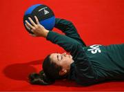 20 September 2023; Marissa Sheva during a Republic of Ireland women gym and prehab session at the Sport Ireland Institute on the Sport Ireland Campus in Dublin. Photo by Stephen McCarthy/Sportsfile