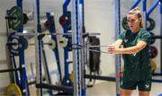 20 September 2023; Jamie Finn during a Republic of Ireland women gym and prehab session at the Sport Ireland Institute on the Sport Ireland Campus in Dublin. Photo by Stephen McCarthy/Sportsfile