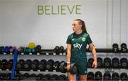 20 September 2023; Katie McCabe during a Republic of Ireland women gym and prehab session at the Sport Ireland Institute on the Sport Ireland Campus in Dublin. Photo by Stephen McCarthy/Sportsfile