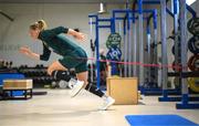 20 September 2023; Diane Caldwell during a Republic of Ireland women gym and prehab session at the Sport Ireland Institute on the Sport Ireland Campus in Dublin. Photo by Stephen McCarthy/Sportsfile