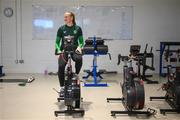 20 September 2023; Goalkeeper Courtney Brosnan during a Republic of Ireland women gym and prehab session at the Sport Ireland Institute on the Sport Ireland Campus in Dublin. Photo by Stephen McCarthy/Sportsfile