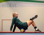 20 September 2023; Éabha O'Mahony during a Republic of Ireland women gym and prehab session at the Sport Ireland Institute on the Sport Ireland Campus in Dublin. Photo by Stephen McCarthy/Sportsfile