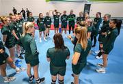 20 September 2023; Performance coach Ivi Casagrande speaks to players during a Republic of Ireland women gym and prehab session at the Sport Ireland Institute on the Sport Ireland Campus in Dublin. Photo by Stephen McCarthy/Sportsfile