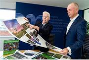 20 September 2023; Photographer and Sportsfile founder Ray McManus shares a preview of the 2023 edition of A Season of Sundays with Mazars Managing Partner Tom O’Brien announcing Mazars as new sponsors. Mazars has a proud record of working with the GAA for over 100 years and is delighted to support this well-known publication, now in its 27th year, that captures perfectly the sense of community and the highs and the lows that players and fans alike experience throughout the GAA season. Photo by Stuart McNamara/Sportsfile