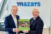 20 September 2023; Photographer and Sportsfile founder Ray McManus shares a preview of the 2023 edition of A Season of Sundays with Mazars Managing Partner Tom O’Brien announcing Mazars as new sponsors. Mazars has a proud record of working with the GAA for over 100 years and is delighted to support this well-known publication, now in its 27th year, that captures perfectly the sense of community and the highs and the lows that players and fans alike experience throughout the GAA season. Photo by Stuart McNamara/Sportsfile