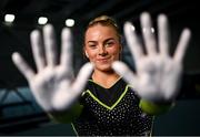21 September 2023; At an event showcasing Team Ireland gymnastics team who are competing in the upcoming 2023 World Championships in Antwerp, Belgium. Pictured is Gymnastics Ireland Senior Women’s team member Halle Hilton at the National Gymnastics Training Centre in Sport Ireland Campus, Dublin. Photo by David Fitzgerald/Sportsfile