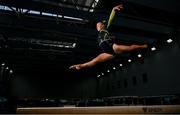 21 September 2023; At an event showcasing Team Ireland gymnastics team who are competing in the upcoming 2023 World Championships in Antwerp, Belgium. Pictured is Gymnastics Ireland Senior Women’s team member Halle Hilton at the National Gymnastics Training Centre in Sport Ireland Campus, Dublin. Photo by David Fitzgerald/Sportsfile