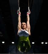 21 September 2023; At an event showcasing Team Ireland gymnastics team who are competing in the upcoming 2023 World Championships in Antwerp, Belgium. Pictured is Gymnastics Ireland Senior Men’s team member Adam Steele at the National Gymnastics Training Centre in Sport Ireland Campus, Dublin. Photo by David Fitzgerald/Sportsfile