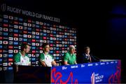 22 September 2023; Forwards coach Paul O'Connell, second from right, during a media conference after the Ireland rugby squad captain's run at the Stade de France in Saint Denis, Paris, France. Photo by Brendan Moran/Sportsfile