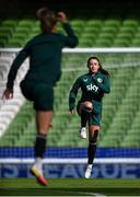 22 September 2023; Marissa Sheva during a Republic of Ireland women training session at the Aviva Stadium in Dublin. Photo by Stephen McCarthy/Sportsfile