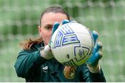 22 September 2023; Goalkeeper Megan Walsh during a Republic of Ireland women training session at the Aviva Stadium in Dublin. Photo by Stephen McCarthy/Sportsfile
