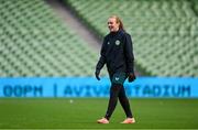 22 September 2023; Goalkeeper Grace Moloney during a Republic of Ireland women training session at the Aviva Stadium in Dublin. Photo by Stephen McCarthy/Sportsfile