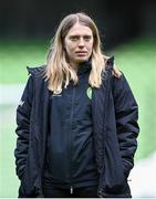 22 September 2023; Equipment manager Orla Haran during a Republic of Ireland women training session at the Aviva Stadium in Dublin. Photo by Stephen McCarthy/Sportsfile