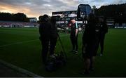 22 September 2023; Dundalk head coach Stephen O'Donnell is interviewed before the SSE Airtricity Men's Premier Division match between St Patrick's Athletic and Dundalk at Richmond Park in Dublin. Photo by Seb Daly/Sportsfile