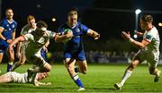 22 September 2023; Liam Turner of Leinster on his way to scoring his side's fifth try during the pre season friendly match between Leinster and Ulster at Navan RFC in Navan, Meath. Photo by Sam Barnes/Sportsfile