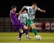 22 September 2023; Darren Craven of Bray Wanderers in action against Darragh Levingston of Wexford during the SSE Airtricity Men's First Division match between Wexford and Bray Wanderers at Ferrycarrig Park in Wexford. Photo by Michael P Ryan/Sportsfile