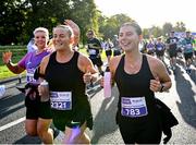 23 September 2023; Runners, from left, Michelle Snow, Bernadette Wright, and Karen Connolly, Fingal Womens Running Group, Dublin, pictured at the 2023 Irish Life Dublin Half Marathon which took place on Saturday 23rd of September at Phoenix Park in Dublin. Photo by David Fitzgerald/Sportsfile