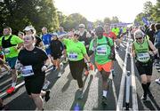 23 September 2023; Eva Watson, from Dublin, left, and Roger Ndofunsu pictured at the 2023 Irish Life Dublin Half Marathon which took place on Saturday 23rd of September at Phoenix Park in Dublin. Photo by David Fitzgerald/Sportsfile
