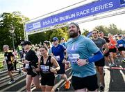 23 September 2023; Jane Meade, from Laois, left, and Corey Murphy, from Kildare, pictured at the 2023 Irish Life Dublin Half Marathon which took place on Saturday 23rd of September at Phoenix Park in Dublin. Photo by David Fitzgerald/Sportsfile