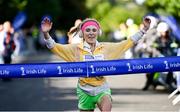 23 September 2023; Aoife Cleary, from Wicklow, on her way to winning the women's category during the 2023 Irish Life Dublin Half Marathon which took place on Saturday 23rd of September at Phoenix Park in Dublin. Photo by David Fitzgerald/Sportsfile