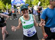 23 September 2023; Mary Lynch, Raheny Shamrock AC, Dublin, after finishing the 2023 Irish Life Dublin Half Marathon which took place on Saturday 23rd of September at Phoenix Park in Dublin. Photo by David Fitzgerald/Sportsfile