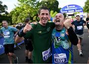 23 September 2023; Mark Newton, left, and Jason Newton, from Kildare, after finishing the 2023 Irish Life Dublin Half Marathon which took place on Saturday 23rd of September at Phoenix Park in Dublin. Photo by David Fitzgerald/Sportsfile