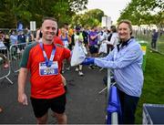 23 September 2023; Gavin Brady, from Dublin, receives his t-shirt after finishing the 2023 Irish Life Dublin Half Marathon which took place on Saturday 23rd of September at Phoenix Park in Dublin. Photo by David Fitzgerald/Sportsfile