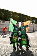 23 September 2023; Ireland supporters Ellie Duffy and Sandra Gunning, from Galway, at Place de la Concorde before the 2023 Rugby World Cup Pool B match between South Africa and Ireland at Stade de France in Paris, France. Photo by Harry Murphy/Sportsfile