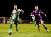 22 September 2023; Callum Thompson of Bray Wanderers in action against James Crawford of Wexford during the SSE Airtricity Men's First Division match between Wexford and Bray Wanderers at Ferrycarrig Park in Wexford. Photo by Michael P Ryan/Sportsfile