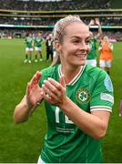 23 September 2023; Lily Agg of Republic of Ireland after the UEFA Women's Nations League B1 match between Republic of Ireland and Northern Ireland at Aviva Stadium in Dublin. Photo by Stephen McCarthy/Sportsfile