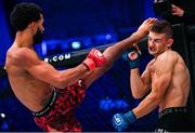 23 September 2023; Mark Ewen, left, in action against Noah Gugnon in their Lightweight bout during the Bellator 299 at 3 Arena in Dublin. Photo by David Fitzgerald/Sportsfile