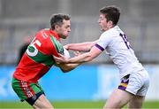 23 September 2023; Dean Rock of Ballymun Kickhams in action against Hugh Kenny of Kilmacud Crokes during the Dublin Senior Football Championship quarter-final match between Kilmacud Crokes and Ballymun Kickhams at Parnell Park in Dublin. Photo by Piaras Ó Mídheach/Sportsfile