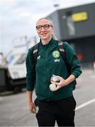 23 September 2023; Republic of Ireland's Louise Quinn at Dublin Airport ahead of their chartered flight to Budapest for their UEFA Women's Nations League B1 match against Hungary, on Tuesday. Photo by Stephen McCarthy/Sportsfile
