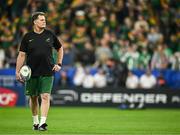 23 September 2023; South Africa director of rugby Rassie Erasmus watches on the Ireland warm-up before the 2023 Rugby World Cup Pool B match between South Africa and Ireland at Stade de France in Paris, France. Photo by Harry Murphy/Sportsfile
