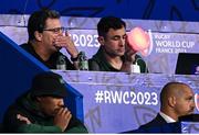 23 September 2023; South Africa assistant coach Felix Jones signals to the pitch during the 2023 Rugby World Cup Pool B match between South Africa and Ireland at Stade de France in Paris, France. Photo by Ramsey Cardy/Sportsfile