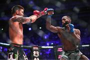23 September 2023; Fabian Edwards, right, in action against Johnny Eblen during their Middleweight fight during the Bellator 299 at 3 Arena in Dublin. Photo by David Fitzgerald/Sportsfile