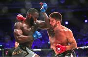 23 September 2023; Fabian Edwards, left, in action against Johnny Eblen during their Middleweight fight during the Bellator 299 at 3 Arena in Dublin. Photo by David Fitzgerald/Sportsfile
