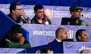 23 September 2023; South Africa assistant coach Felix Jones signals to the pitch during the 2023 Rugby World Cup Pool B match between South Africa and Ireland at Stade de France in Paris, France. Photo by Ramsey Cardy/Sportsfile Photo by Ramsey Cardy/Sportsfile