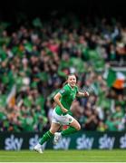 23 September 2023; Lucy Quinn of Republic of Ireland celebrates after scoring her side's first goal during the UEFA Women's Nations League B1 match between Republic of Ireland and Northern Ireland at Aviva Stadium in Dublin. Photo by Stephen McCarthy/Sportsfile