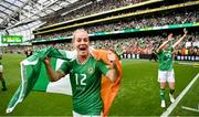 23 September 2023; Lily Agg of Republic of Ireland celebrates after the UEFA Women's Nations League B1 match between Republic of Ireland and Northern Ireland at Aviva Stadium in Dublin. Photo by Stephen McCarthy/Sportsfile